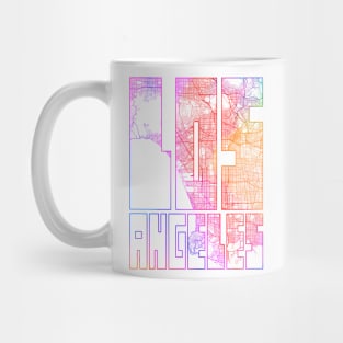 Los Angeles, USA City Map Typography - Colorful Mug